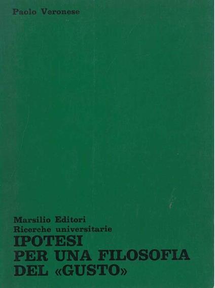 Ipotesi per una filosofia del "gusto" - Paolo Veronese - copertina