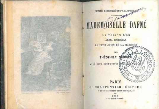 Mademoiselle Dafné. La toison d'or. Arria Marcella. Le petit chien de la marquise - Théophile Gautier - copertina