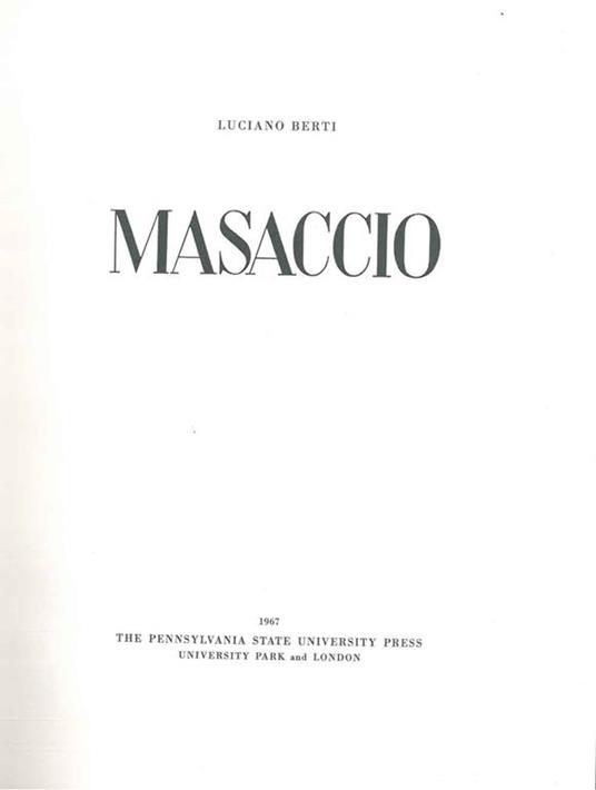 Masaccio - Luciano Berti - copertina
