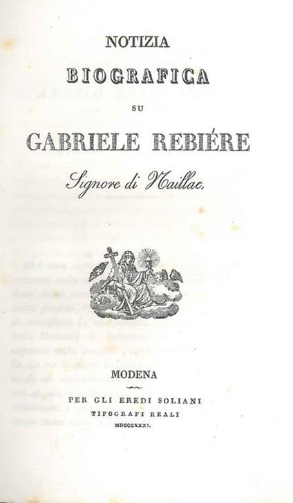 Notizia biografica su Gabriele Rebière Signore di Maillac - copertina