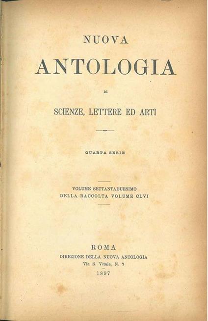 Nuova antologia di scienze, lettere ed arti. Vol. 156 della raccolta - copertina