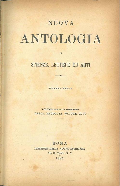 Nuova antologia di scienze, lettere ed arti. Vol. 156 della raccolta - copertina