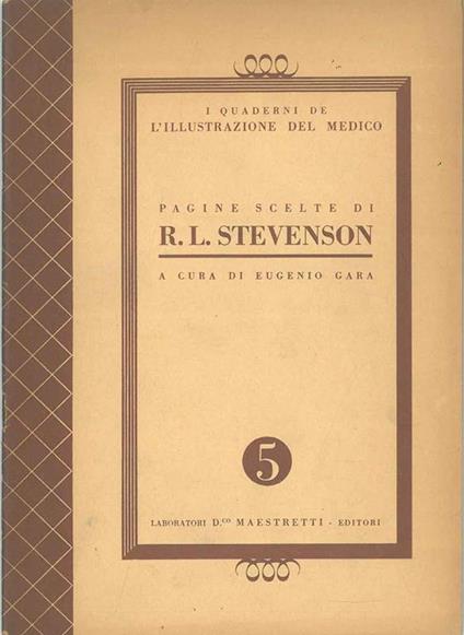 Pagine scelte di R. L. Stevenson - Eugenio Gara - copertina
