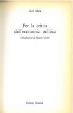 Per la critica dell'economia politica