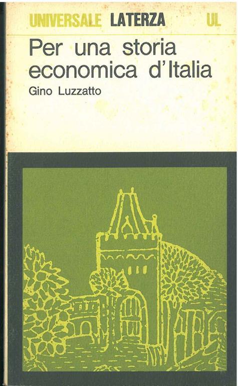 Per una storia economica d'Italia - Gino Luzzato - copertina
