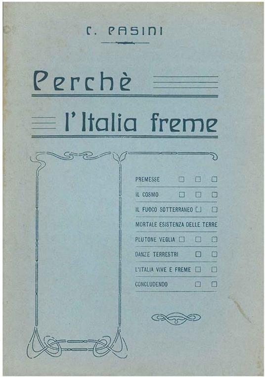 Perchè l'Italia freme. (terremoti) - Carlo Pasini - copertina