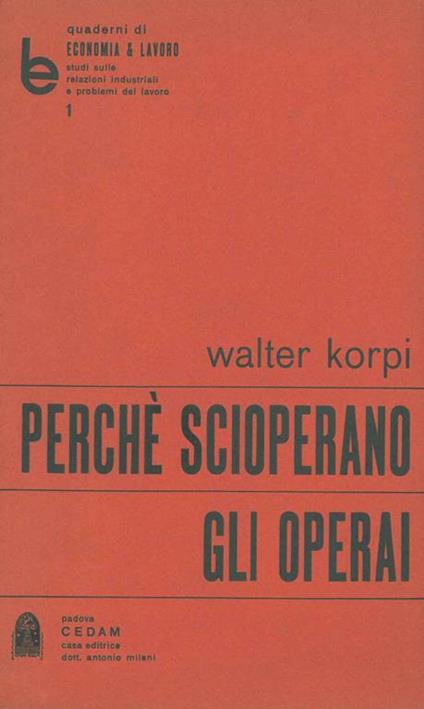 Perchè scioperano gli operai - Walter Korpi - copertina