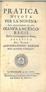 Pratica divota per la novena del miracoloso beato Gianfrancesco Regis