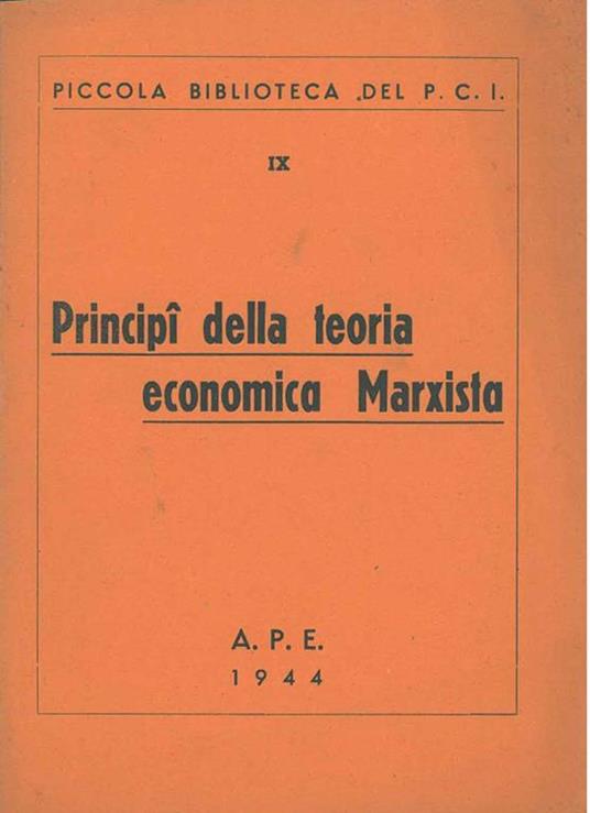 Principi della teoria economica marxista - copertina