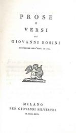 Prose e versi di Giovanni Rosini