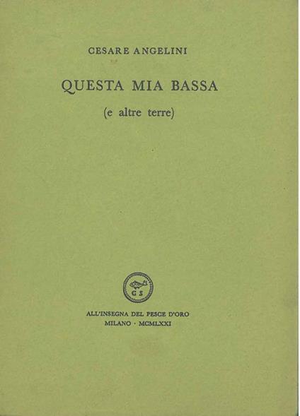 Questa mia bassa (e altre terre) - Cesare Angelini - copertina