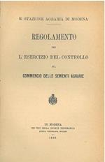 Regolamento per l'esercizio del controllo sul commercio delle sementi agrarie