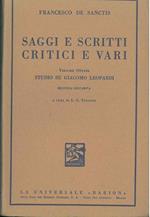 Saggi e scritti critici e vari. Volume ottavo: studi su Giacomo Leopardi. Seconda ristampa a cura di L. G. Tenconi