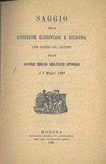 Saggio della istruzione elementare e religiosa che danno gli alunni delle scuole gratuite Spinelli il 9 maggio 1880