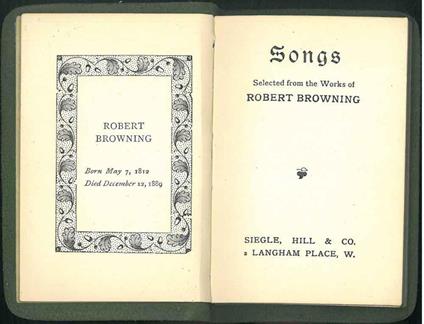 Songs selected from the work - Robert Browning - copertina