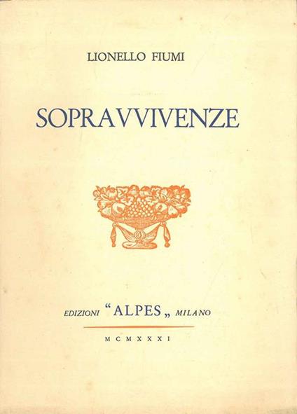 Sopravvivenze - Lionello Fiumi - copertina