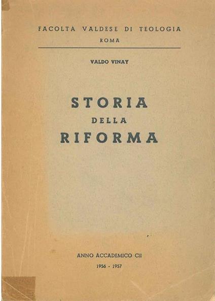 Storia della riforma - Valdo Vinay - copertina
