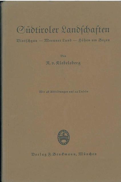 Sudtiroler Landschaften - R. Klebelsberg - copertina