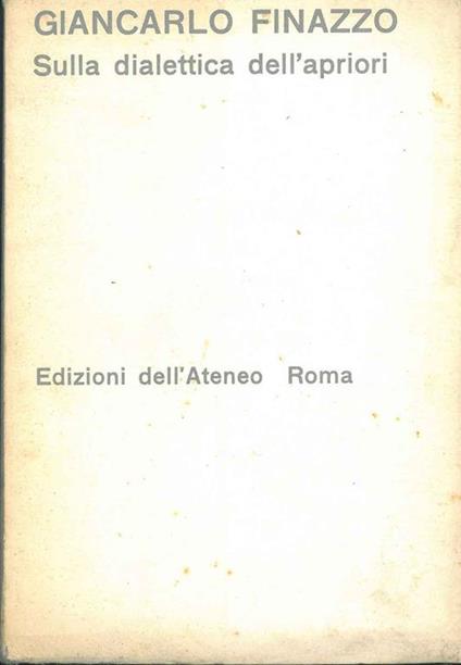 Sulla dialettica dell'apriori - Giancarlo Finazzo - copertina