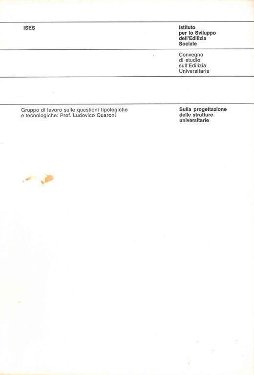 Sulla progettazione delle strutture universitarie. Ises - Ludovico Quaroni - copertina