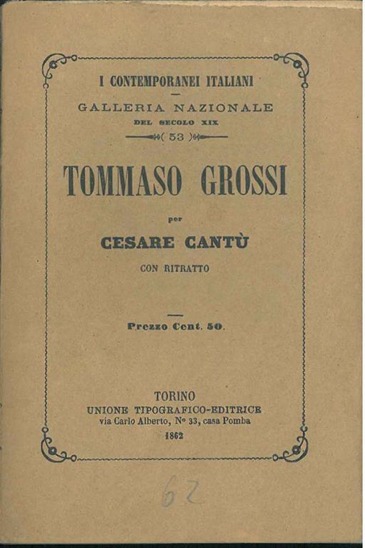 Tommaso Grossi - Cesare Cantù - copertina