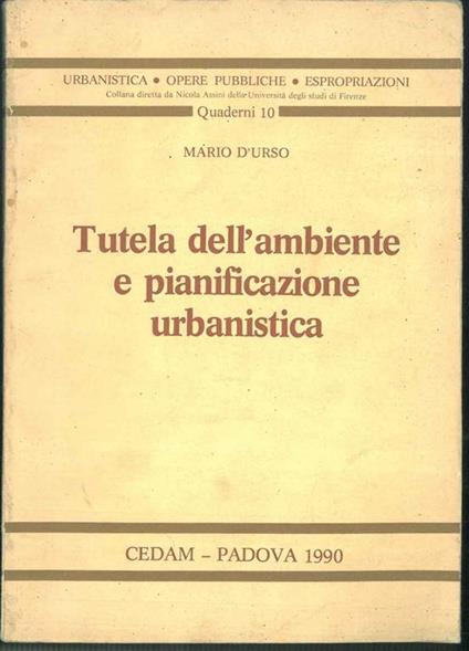 Tutela dell'ambiente e pianificazione urbanistica - Mario D'Urso - copertina