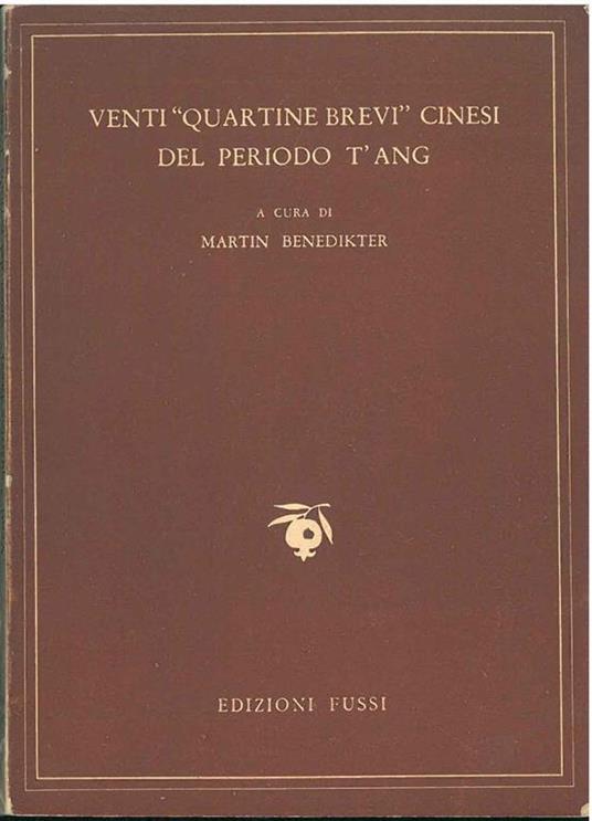Venti "quartine brevi" cinesi del periodo T'ang - copertina