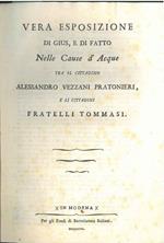 Vera esposizione di gius, e di fatto nelle cause d'acque tra il cittadino Alessandro Vezzani Pratonieri e li cittadini Fratelli Tommasi