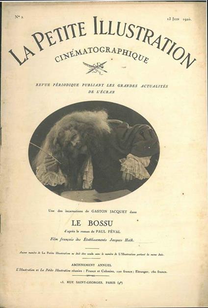 Le bossu. La Petite Illustration Cinématographique n° 2 1925 - copertina