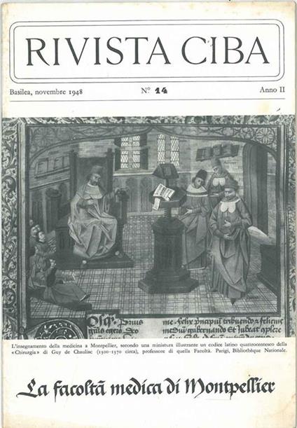 La facoltà di medicina di Montpellier. Monografia della Rivista Ciba. N. 14 - copertina