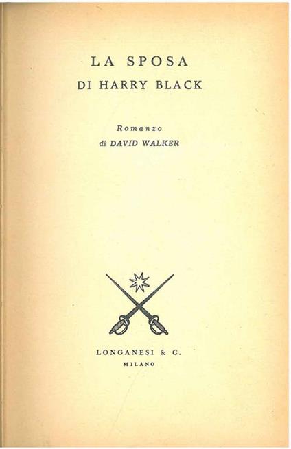 La sposa di Harry Black - David Walker - copertina