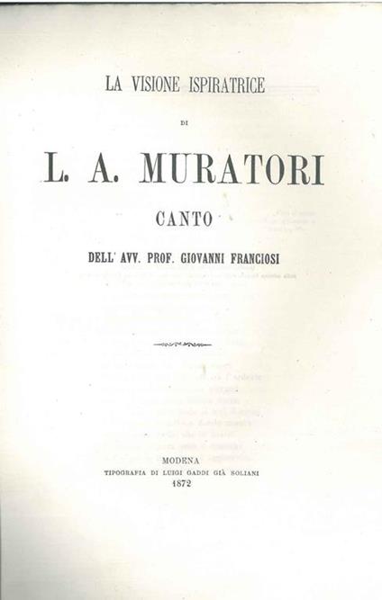 La visione ispiratrice di L. A. Muratori - Giannina Franciosi - copertina