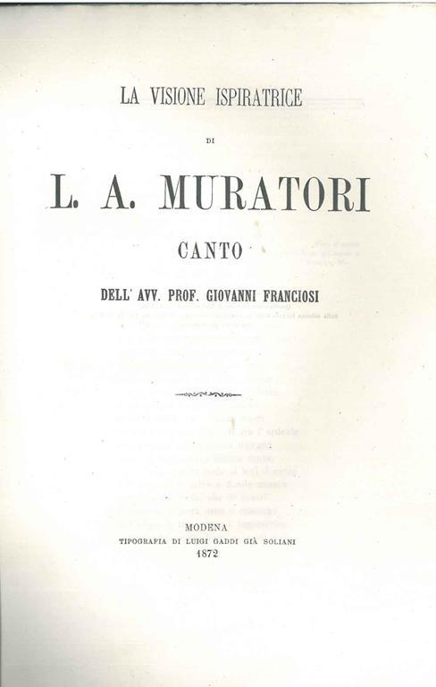 La visione ispiratrice di L. A. Muratori - Giannina Franciosi - copertina
