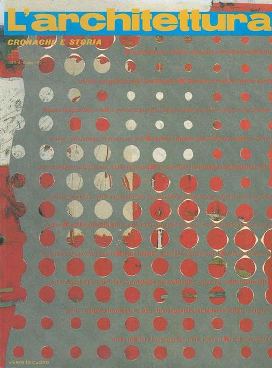 L' architettura : cronache e storia. Anno XXXVIII, n.6, giugno 1992, n. 440, Direttore Bruno Zevi - copertina
