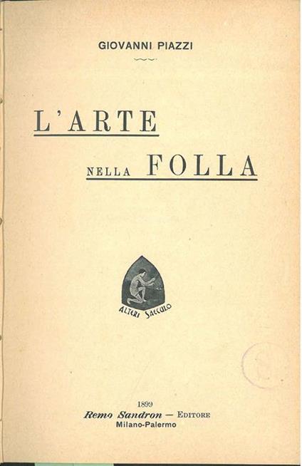 L' arte nella folla - Giovanni Piazzi - copertina
