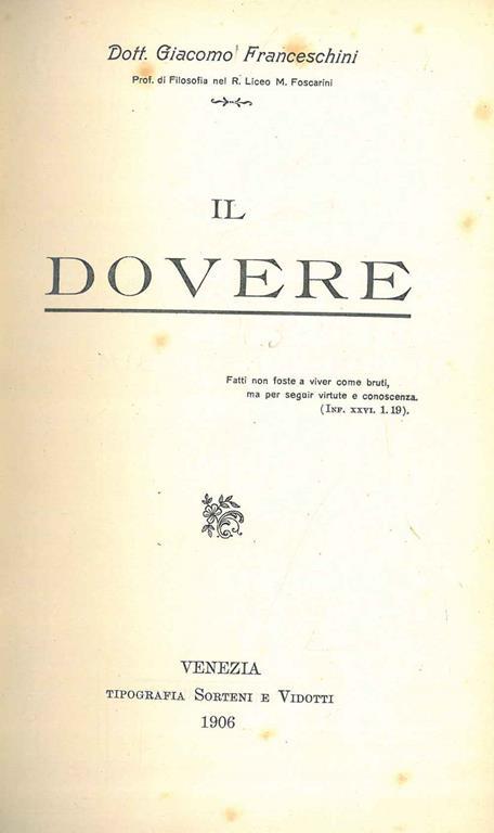 Il dovere - Giovanni Franceschini - copertina