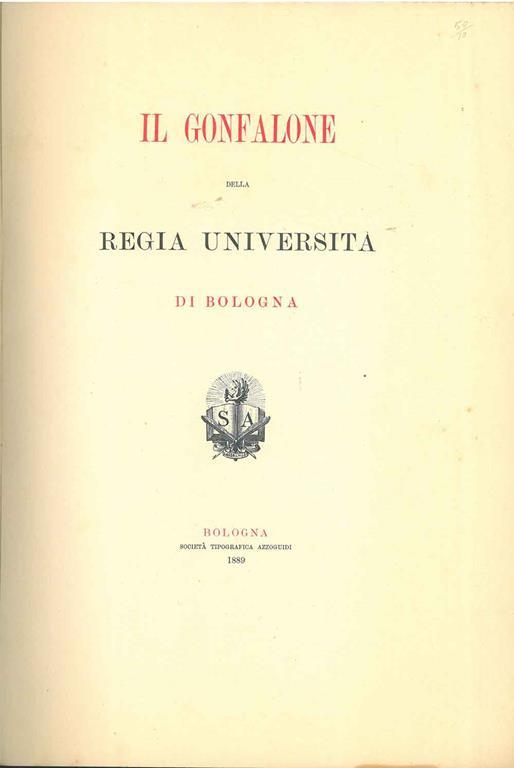Il gonfalone della regia università di Bologna - copertina