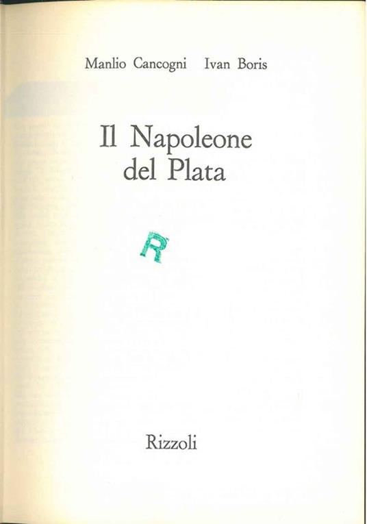 Il Napoleone del Plata - Manlio Cancogni - copertina