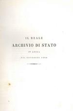 Il Reale archivio di stato in Lucca nel novembre 1860