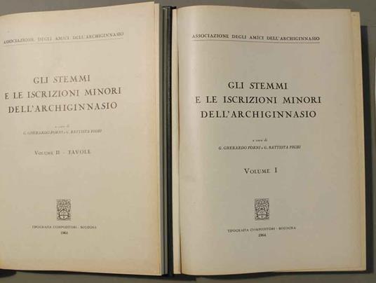 Gli stemmi e le iscrizioni minori dell'Archiginnasio - copertina