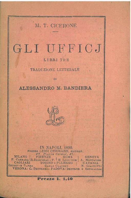 Gli uffici Traduzione di A. M. Bandiera - M. Tullio Cicerone - copertina