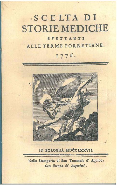Scelta di storie mediche spettanti alle terme porrettane 1776 - copertina