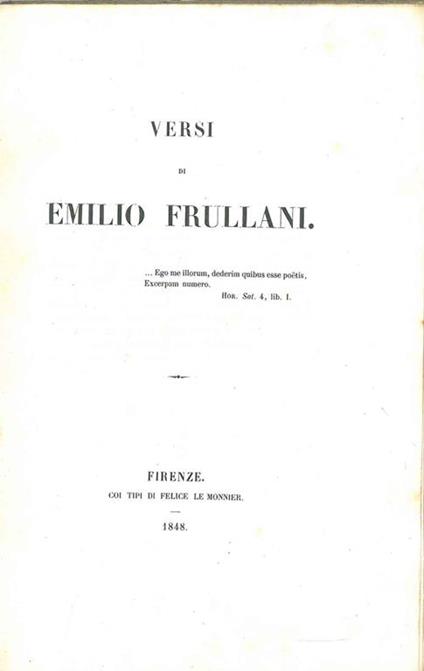 Versi di Emilio Frullani - Emilio Frullani - copertina