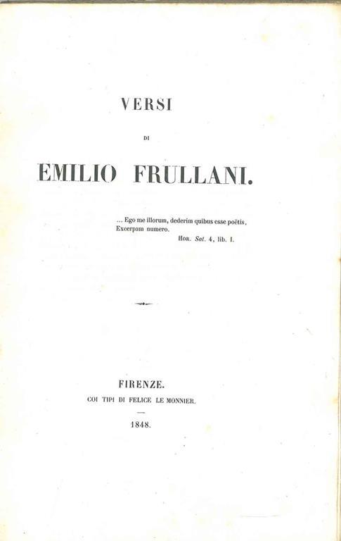 Versi di Emilio Frullani - Emilio Frullani - copertina