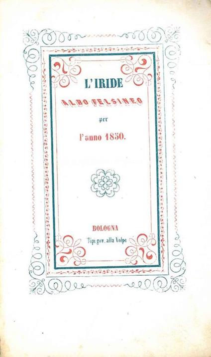 L' Iride. Albo felsineo per l'anno 1850 - copertina