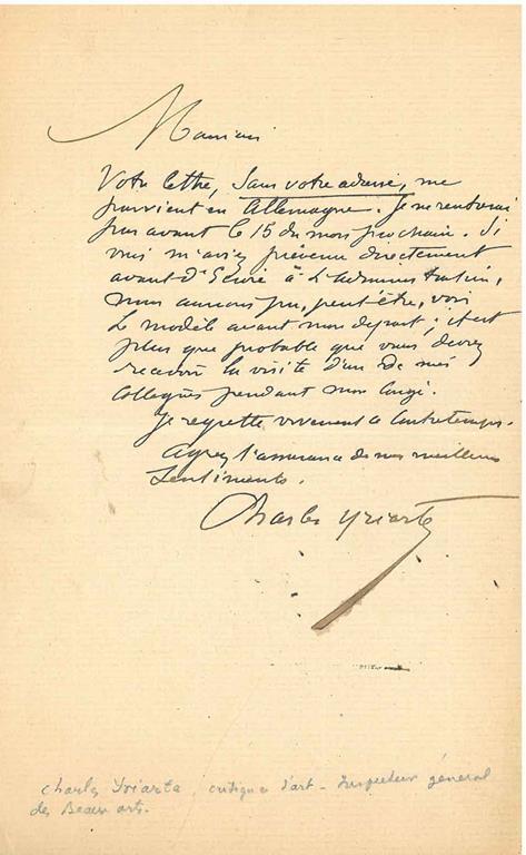 Foglio bianco piegato a metà senza data - Charles Yriarte - copertina