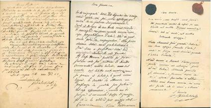8 lettere manoscritte di cui una su carta intestata ed un biglietto da visita autografi e firmati - Felice Tribolati - copertina