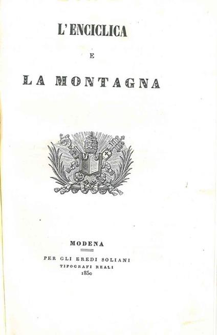 L' enciclica e la montagna - Pio IX - copertina