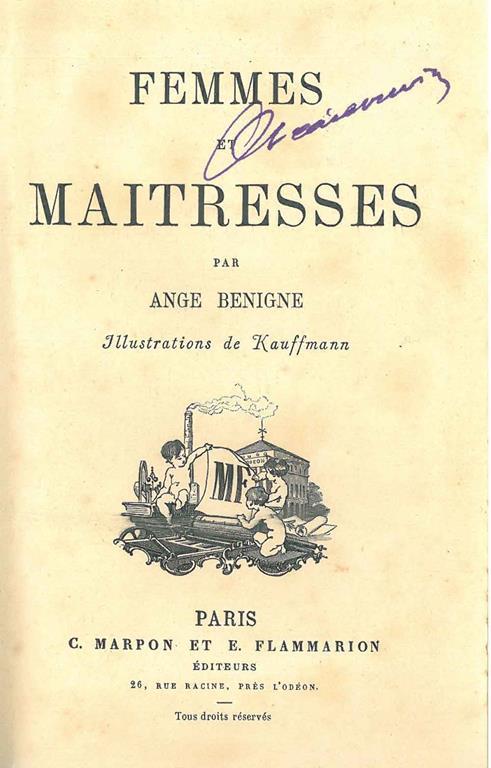 Femmes et maitresses par Ange Benigne. Illustrations de Kauffmann - copertina