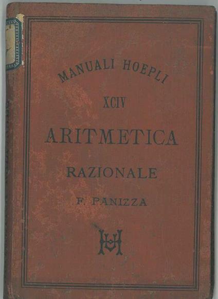 Aritmetica razionale - Francesco Panizza - copertina